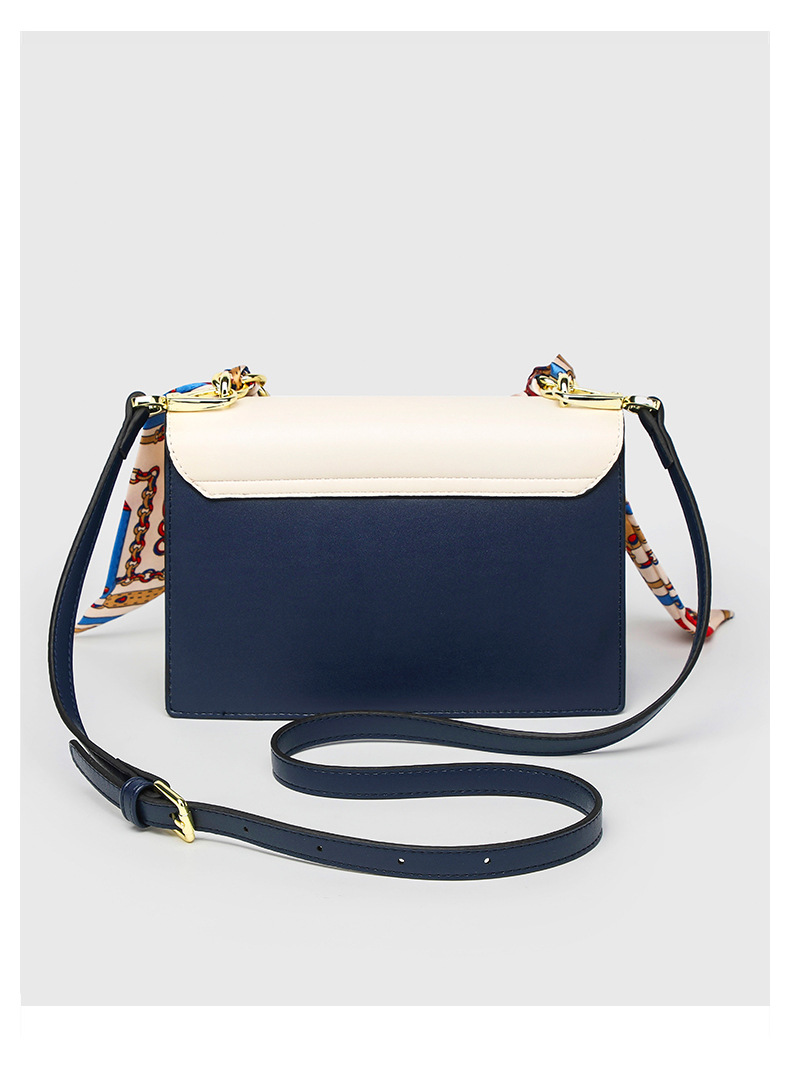 Womens Classic Chain Strap Crossbody Small Square Handbag with Contrast Color